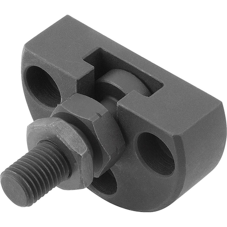 Kipp Quick-Fit Coupling W. Radial Offset Comp. D=M12 Steel, W. Mounting Flange L2=25 K0710.1225